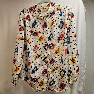2for$30 palimount size 12 retro party primery button down red blue yellow white
